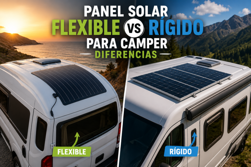 Panel solar flexible vs rígido para camper: diferencias