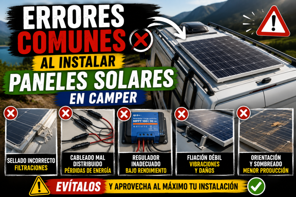 Errores comunes al instalar paneles solares en camper