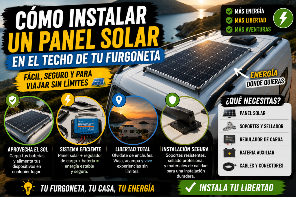 Cómo instalar un panel solar en el techo de una furgoneta paso a paso