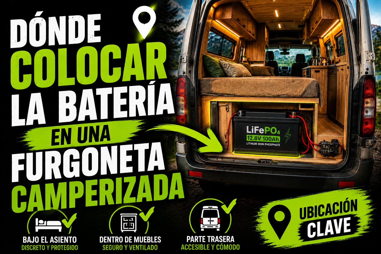 Dónde colocar la batería en una furgoneta camperizada