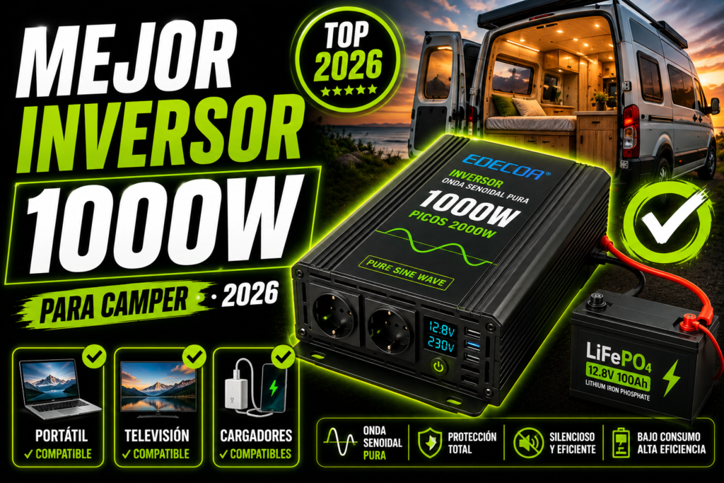 Mejor inversor 1000W para furgoneta en 2026
