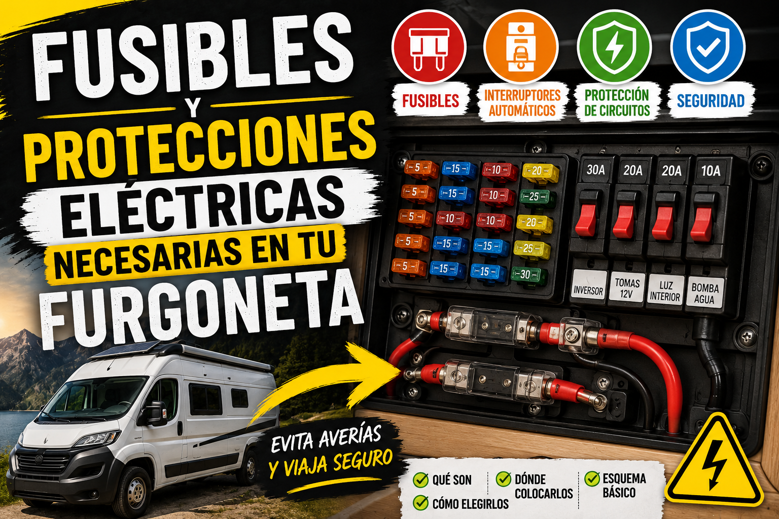 Fusibles y protecciones eléctricas necesarias en tu furgoneta