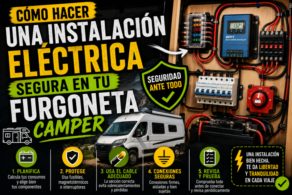 Cómo hacer una instalación eléctrica segura en furgoneta camper
