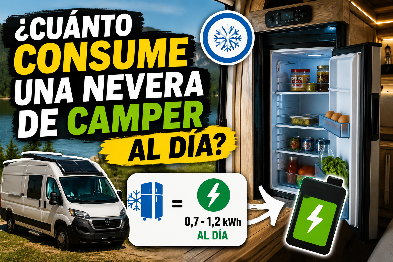 Cuánto consume una nevera de camper al día