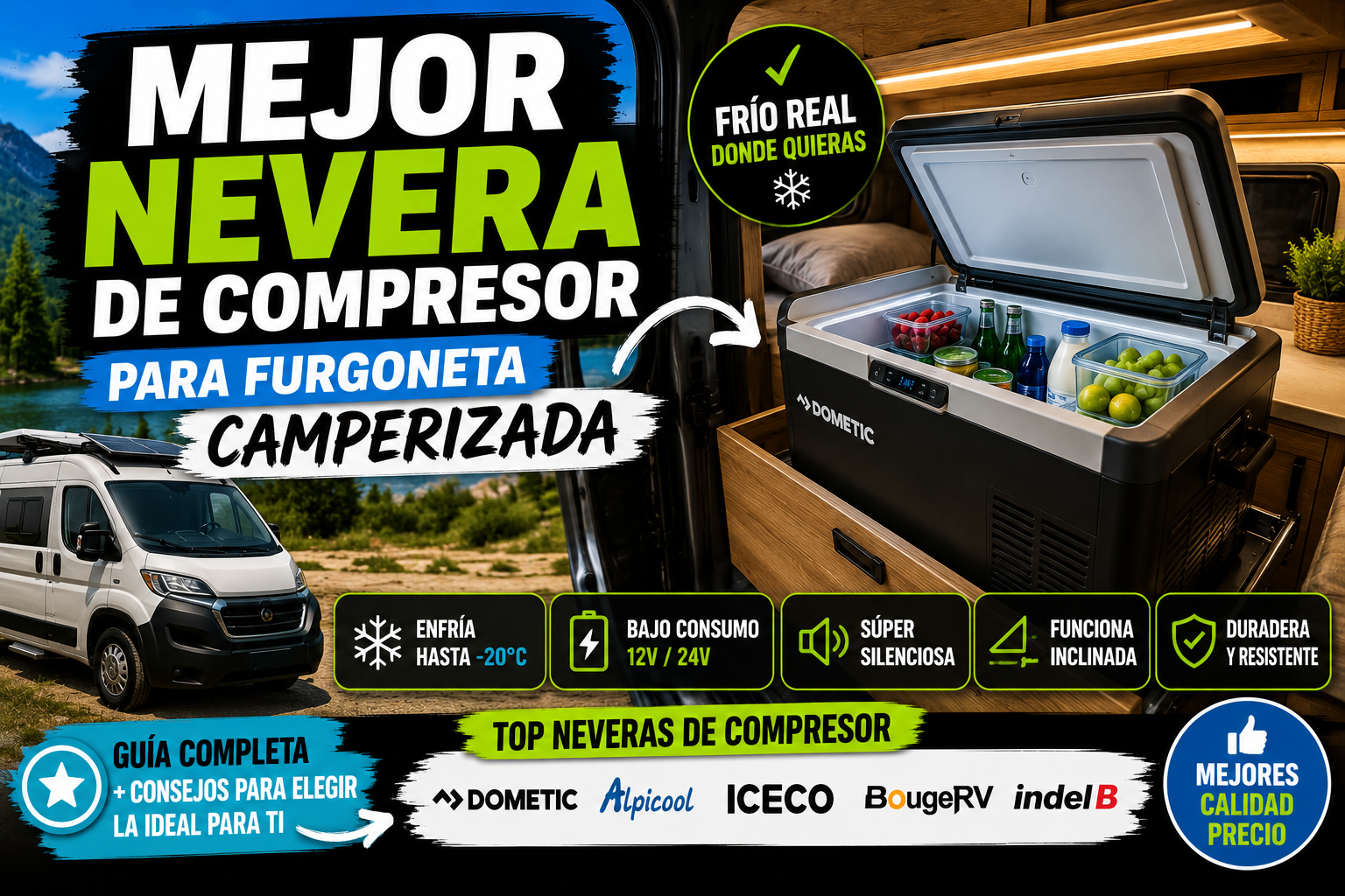 Mejor nevera de compresor para furgoneta camperizada
